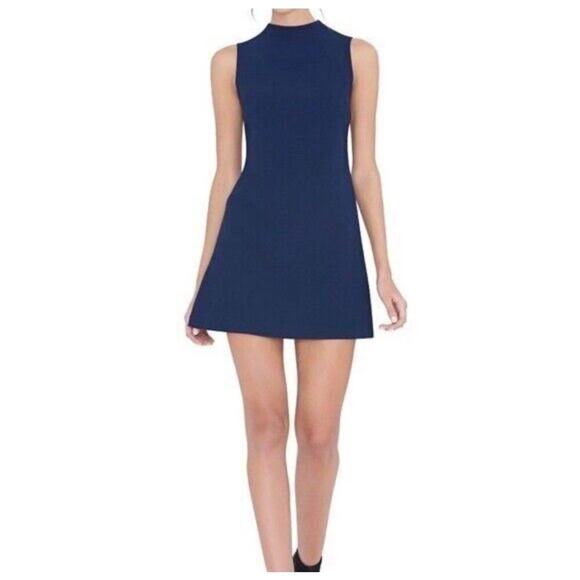 Alice + Olivia Sleeveless Sheath Dress in Navy Blue Size 0 Polyester - Picture 2 of 10
